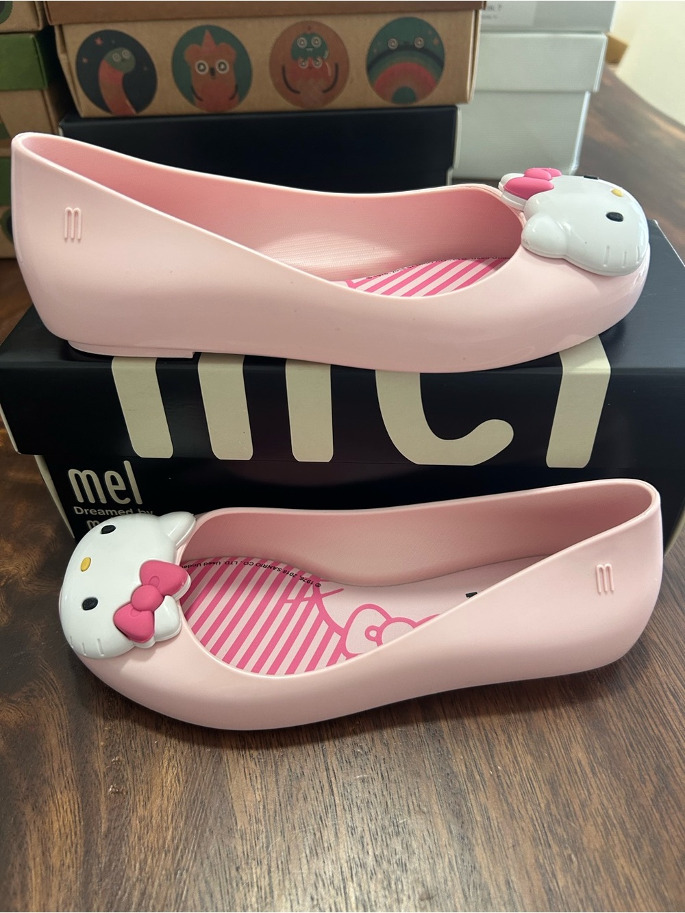 Mini Melissa Hello Kitty Pink girl Jelly Flats new on box sonrio